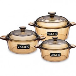 Bộ 3 Nồi Thủy Tinh Visions VS-336 ( loại nhỏ) Bộ 3 Nồi Thủy Tinh Visions VS-336 ( loại nhỏ)