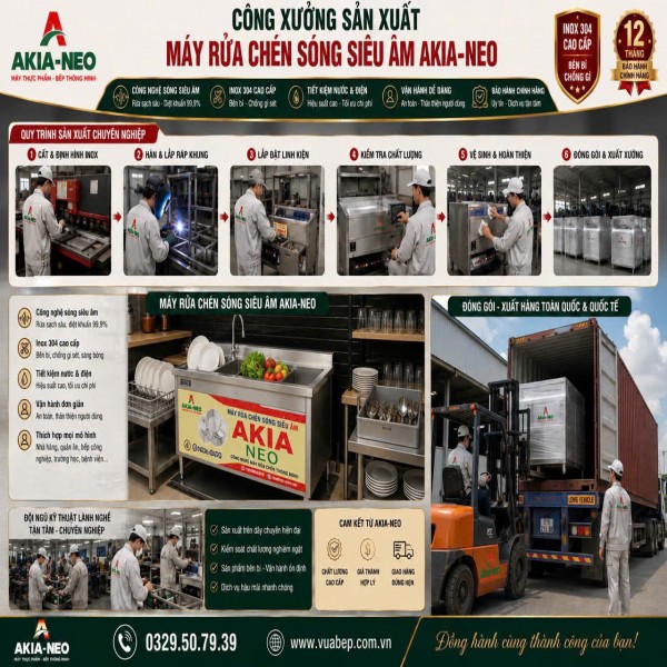 Máy Rửa Chén Bát Công Nghiệp Akia Neo 2026